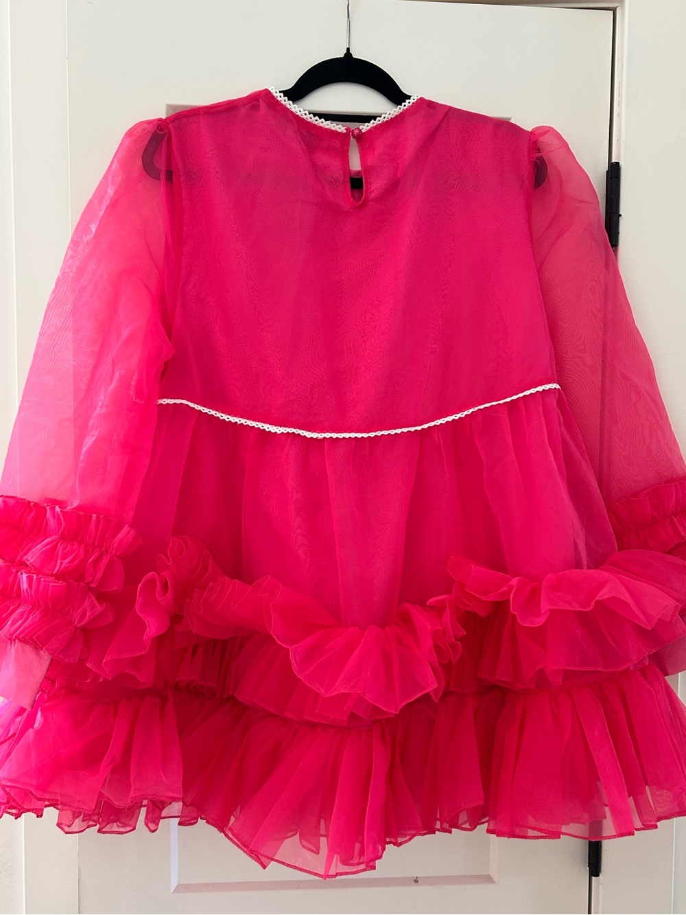 Xpluswear Hot Pink Ruffled Tulle mini dress - Picture 7 of 11